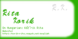 rita korik business card